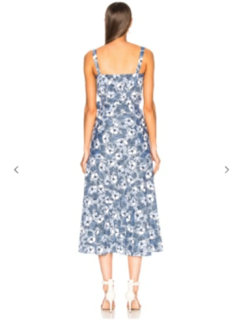 VERONICA BEARD MARENA GATHERED PRINTED FLORAL COTTON POPLIN MIDI DRESS - Picture 5 of 8